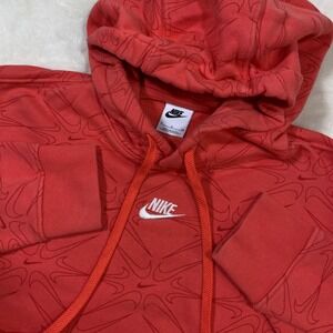 Nike Pullover Hoodie All Over Print Sweatshirt Center Swoosh Activewear Mens S